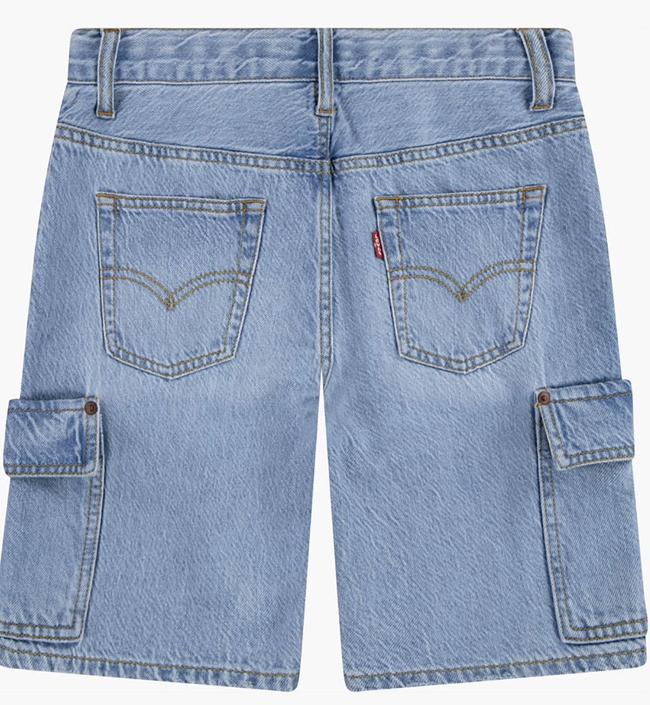Light Wash Denim Cargo Shorts (Back)